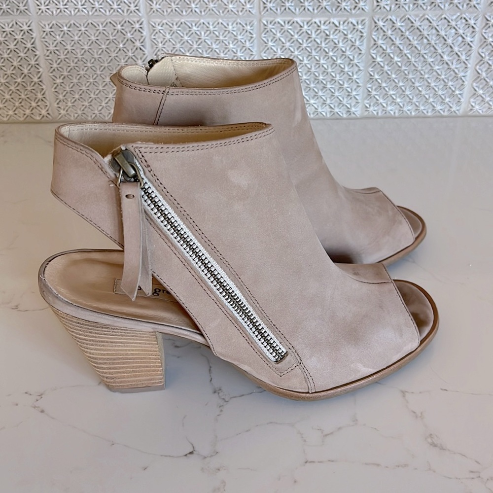Paul Green Suede Perp Toe Heeled Bootie